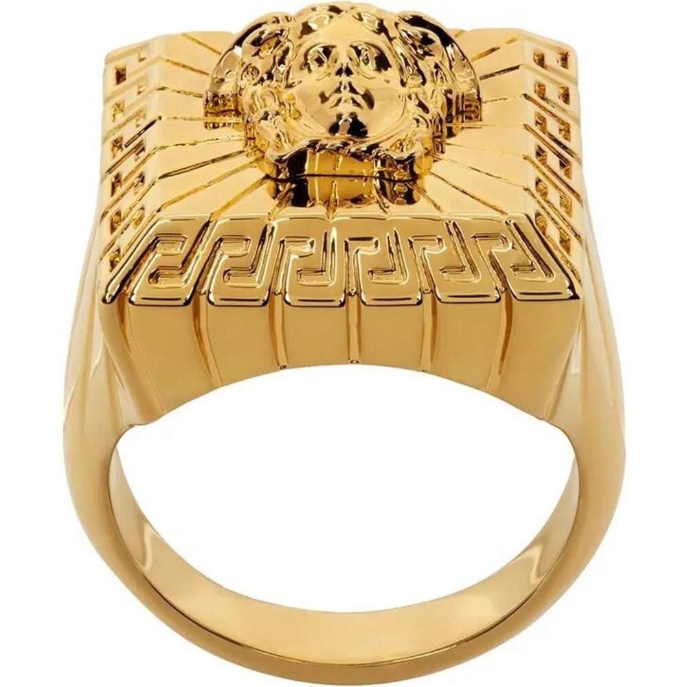 BNWT Versace La Medusa Gold Square Signet Ring Size 7 $450